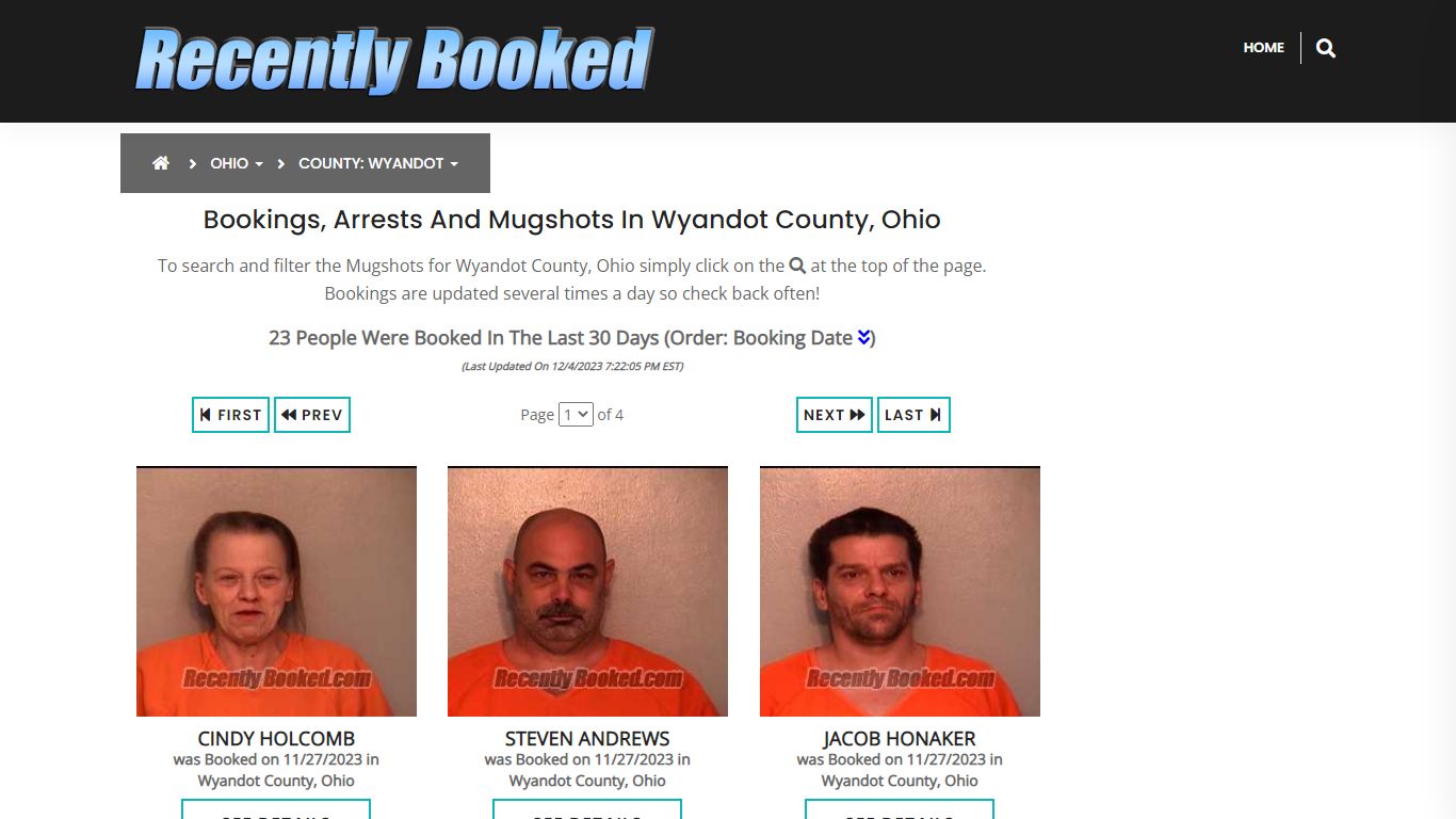 Recent bookings, Arrests, Mugshots in Wyandot County, Ohio